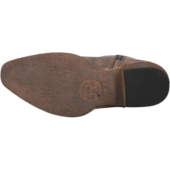 Roper Women’s Short Stuff Boot –7” Zipper Brown Faux leather upper Women Booties - Picture 5 of 5